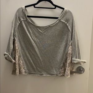 Free People cropped, off the shoulder top